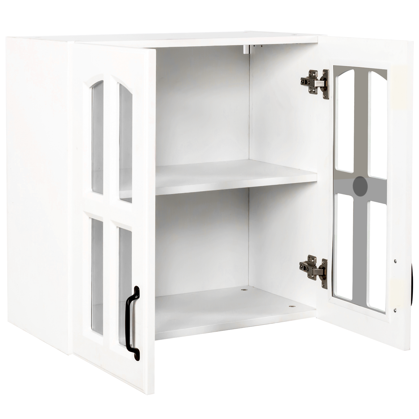 Wall Cabinet with Glass Door and Adjustable Shelves