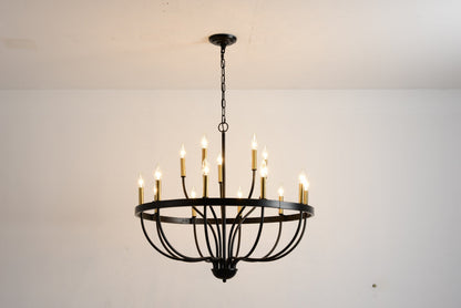 18-Light Industrial Iron Candle Chandelier