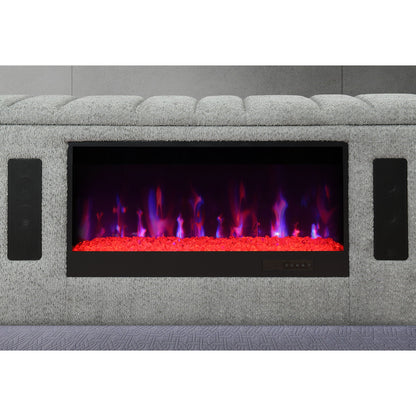 Isaiah - Bed With TV Lift-LED Speakers And Fireplace