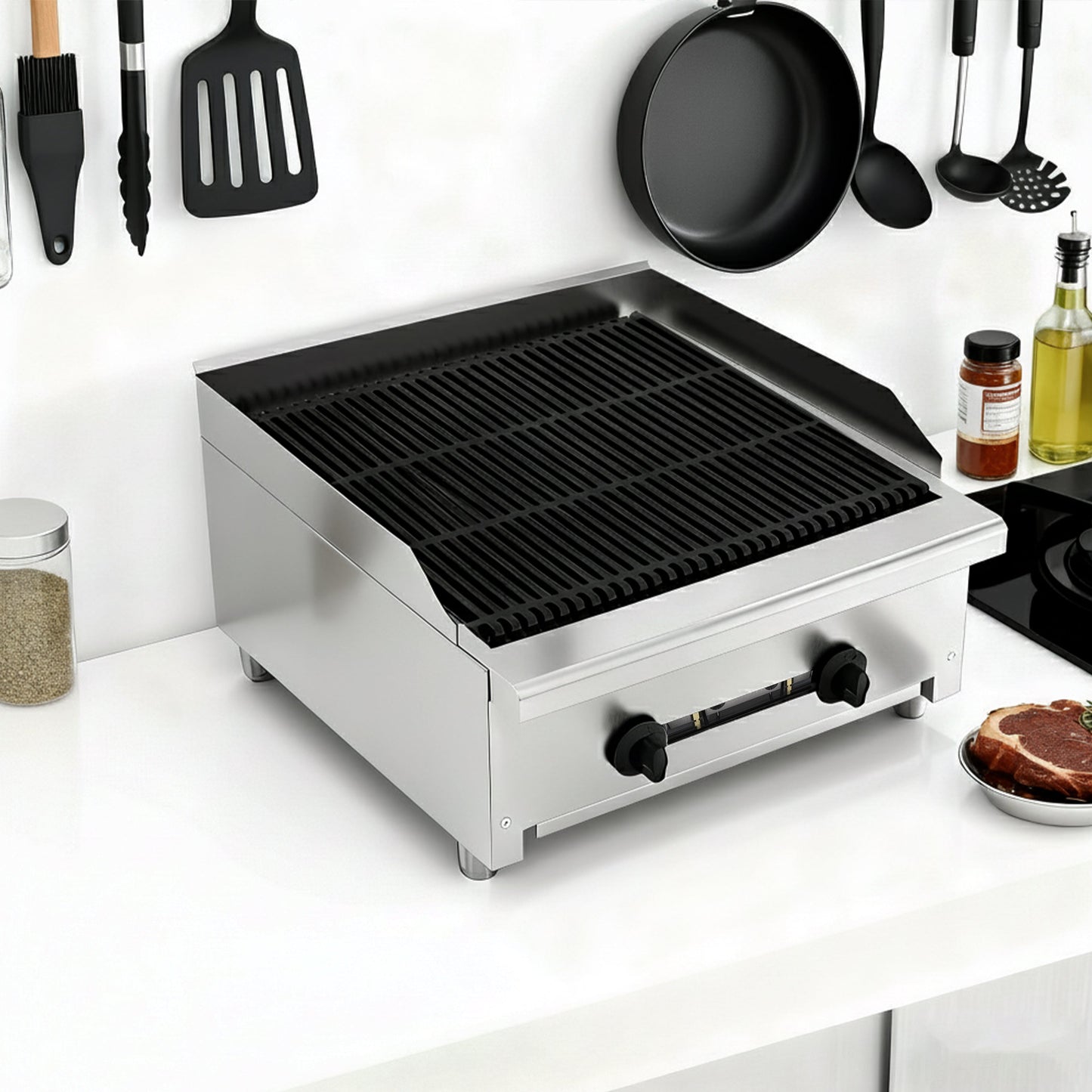 24 Inch Commercial Gas Lava Rock Charbroiler