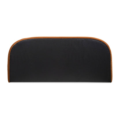 Archie Puffy Grounded Upholstered Platform Bed, King, Burnt