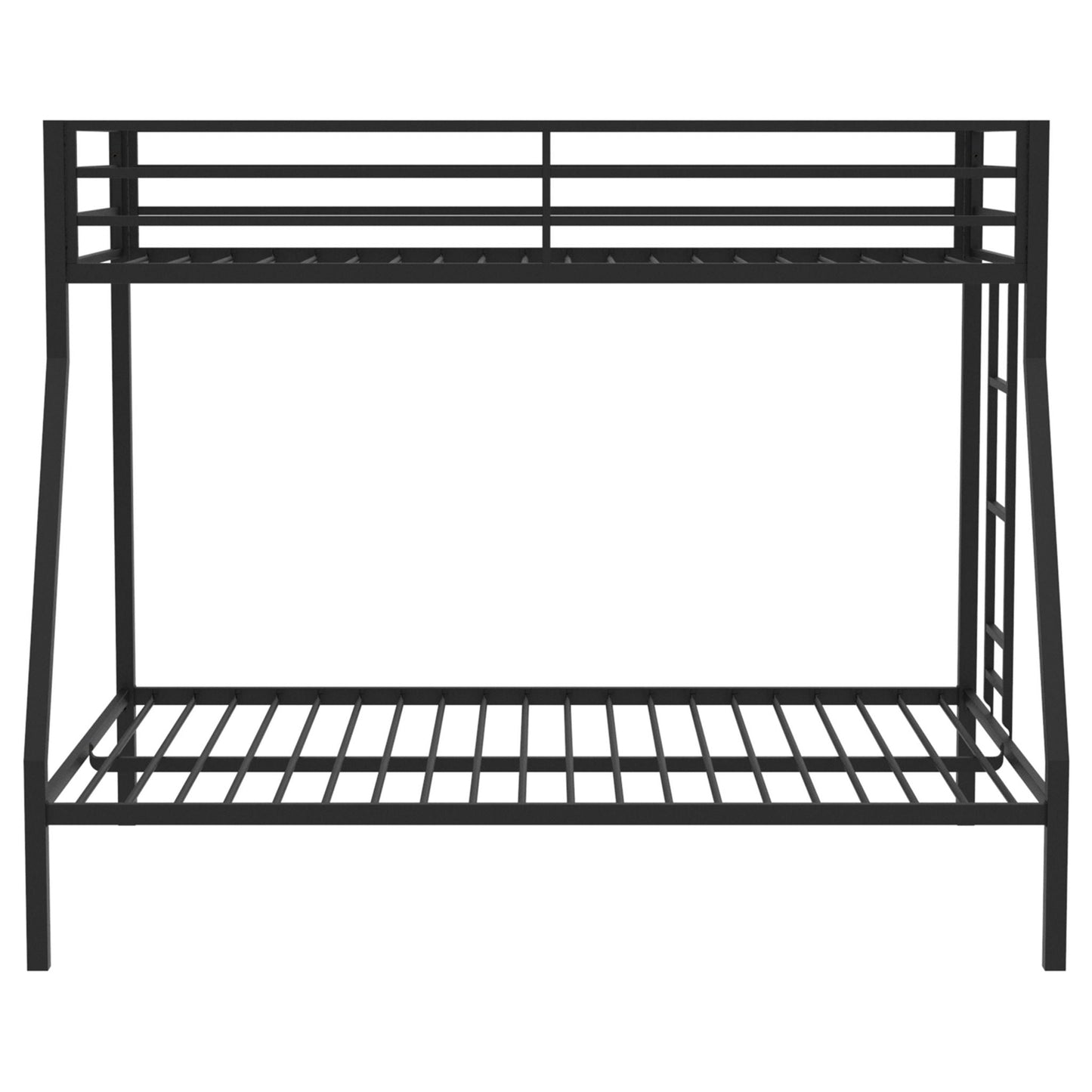 Alevera Metal Twin Over Full Bunk Bed with Ladder Black