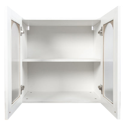 Wall Cabinet with Arched Glass Door and Adjustable Shelves