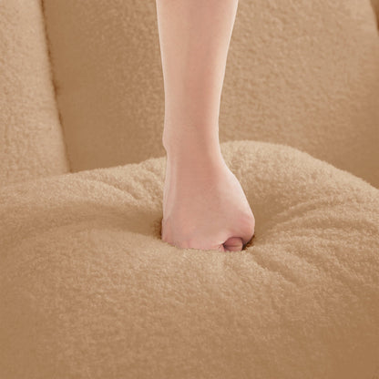 Elysees Left Chaise Sofa With Pillows Teddy Fabric - Camel