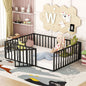 Metal Floor Bed Frame With Fence And Door