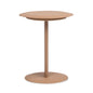 Mode - Leatherette Round C-Shaped Sofa Side Table - Saddle Brown