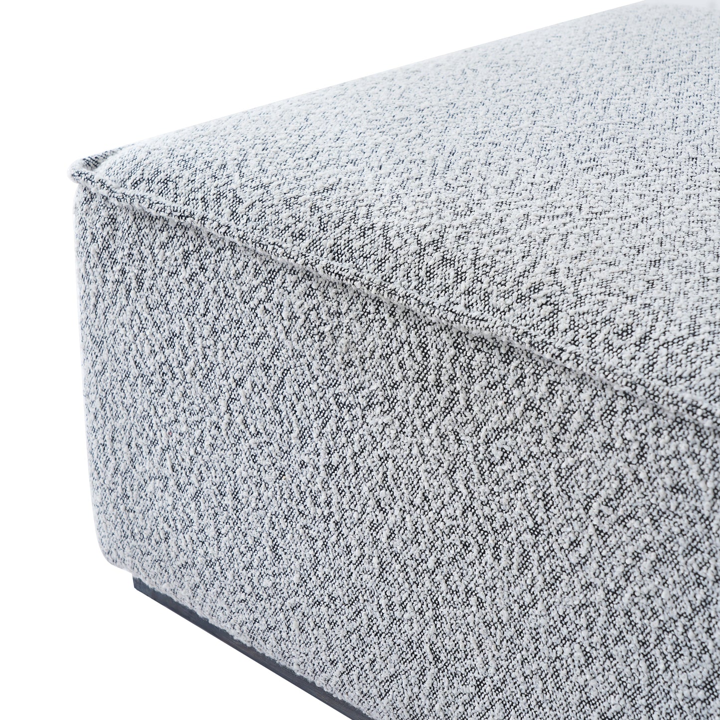 Square Upholstered Ottoman with Black-and-White Fabric