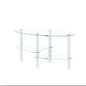Transparent Oval Glass Coffee Table, Modern Table In Living Room Oak Wood Leg Tea Table 3-Layer Glass Table