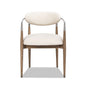 Artemis - Mixed Material Upholstered Dining Arm Chair - Warm White