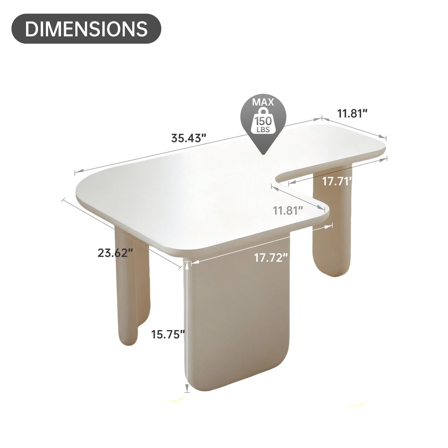 L-Shape Coffee Table For Living Room
