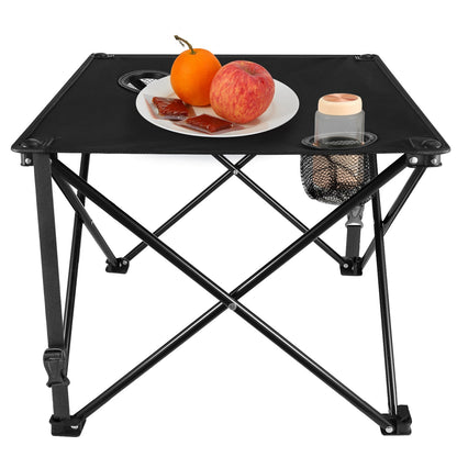 Portable Folding Camping Table with Cup Holders & Carry Bag