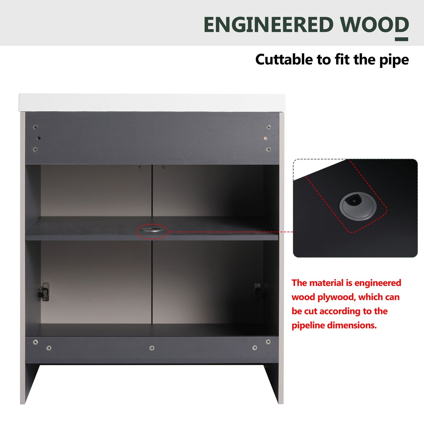 Modern Freestanding Bathroom Vanity With Soft Close Cabinet Doors