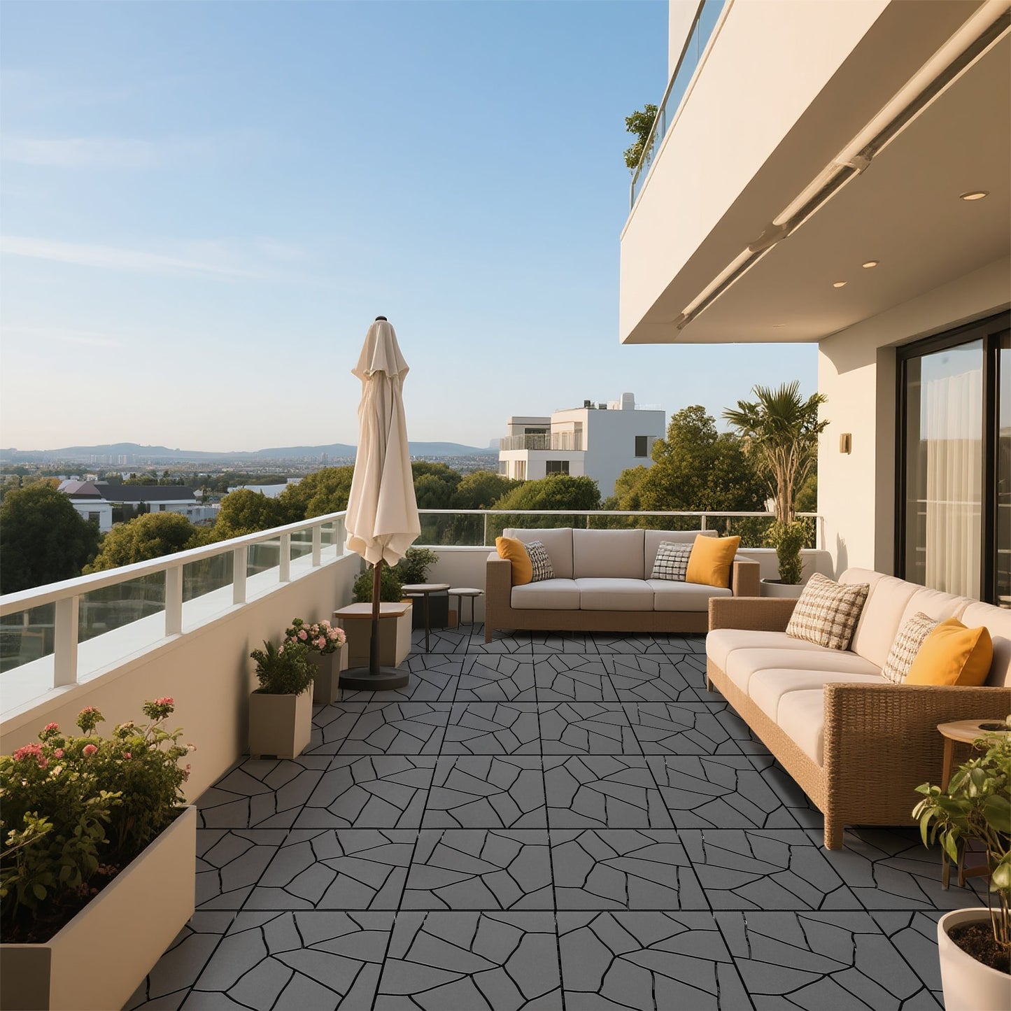 Stone Style 12" Patio Deck Tiles