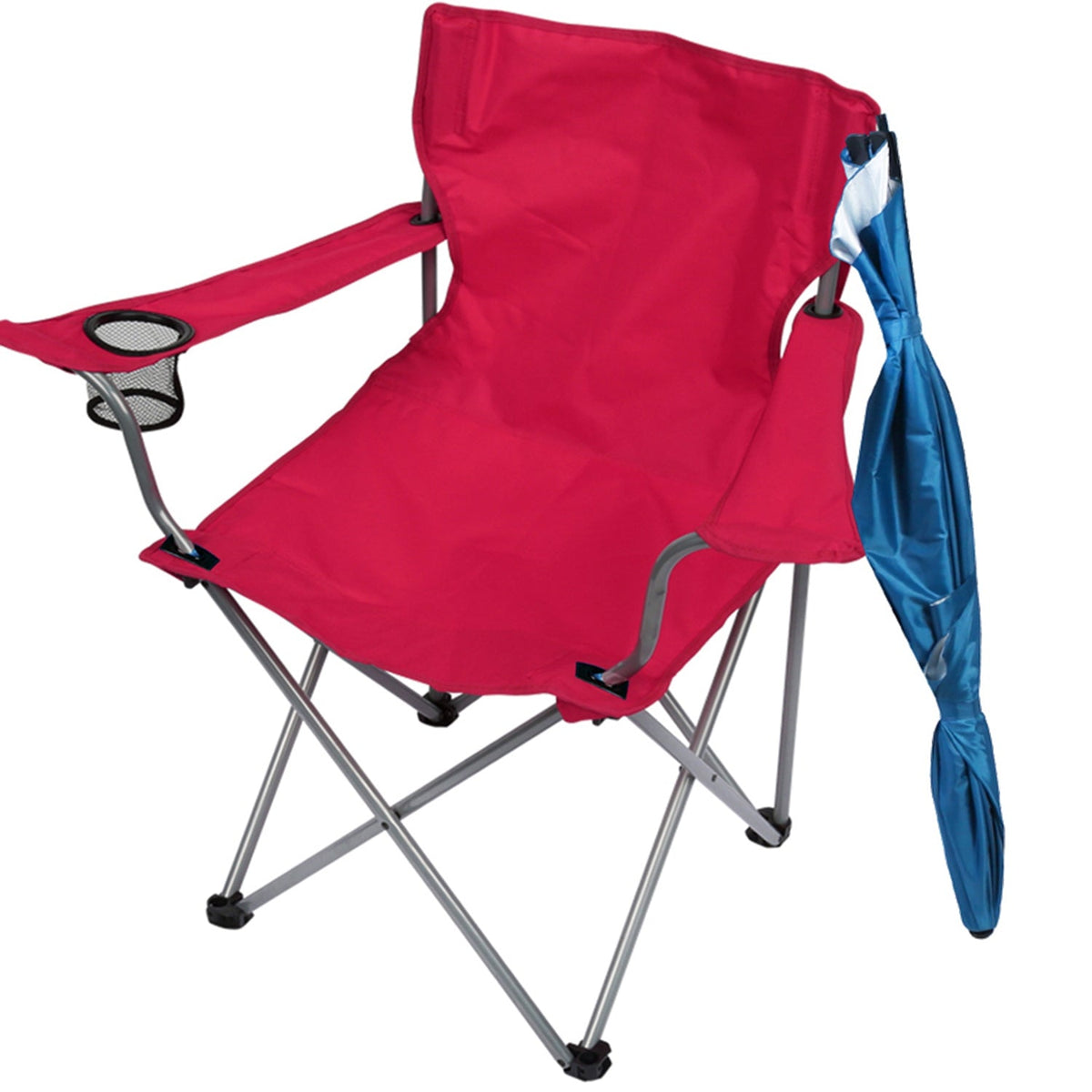 Foldable Beach Chair with Detachable Umbrella Armrest Adjustable Canopy Stool with Cup Holder Carry Bag for Camping Poolside Travel Picnic Lawn Chair