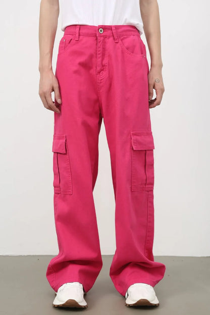 Men's Loose Jeans with Cargo Pockets