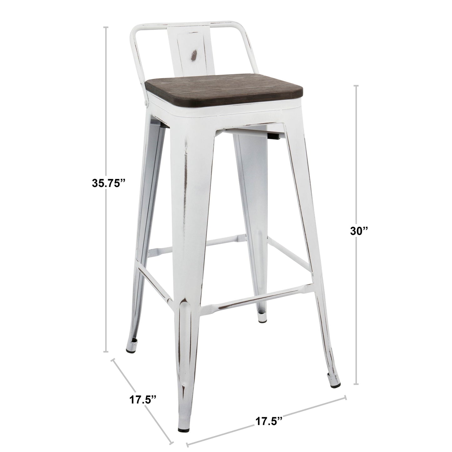 Oregon - Industrial Low Back Barstool (Set of 2) - Black
