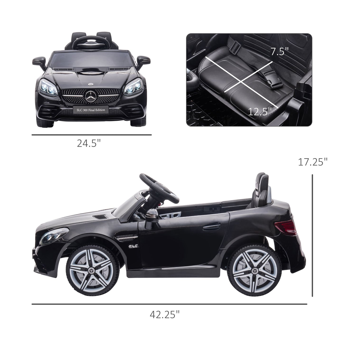 Electric Ride-On Car for Kids with Remote Control, Dual Motors, Music and Lights