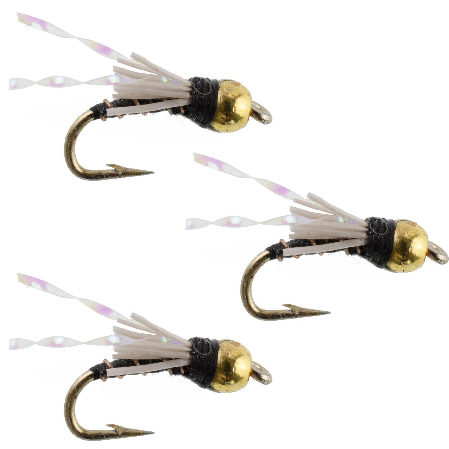 3 Pack Beadhead Black 3 Dollar Dip Serendipity Nymph - Size 18