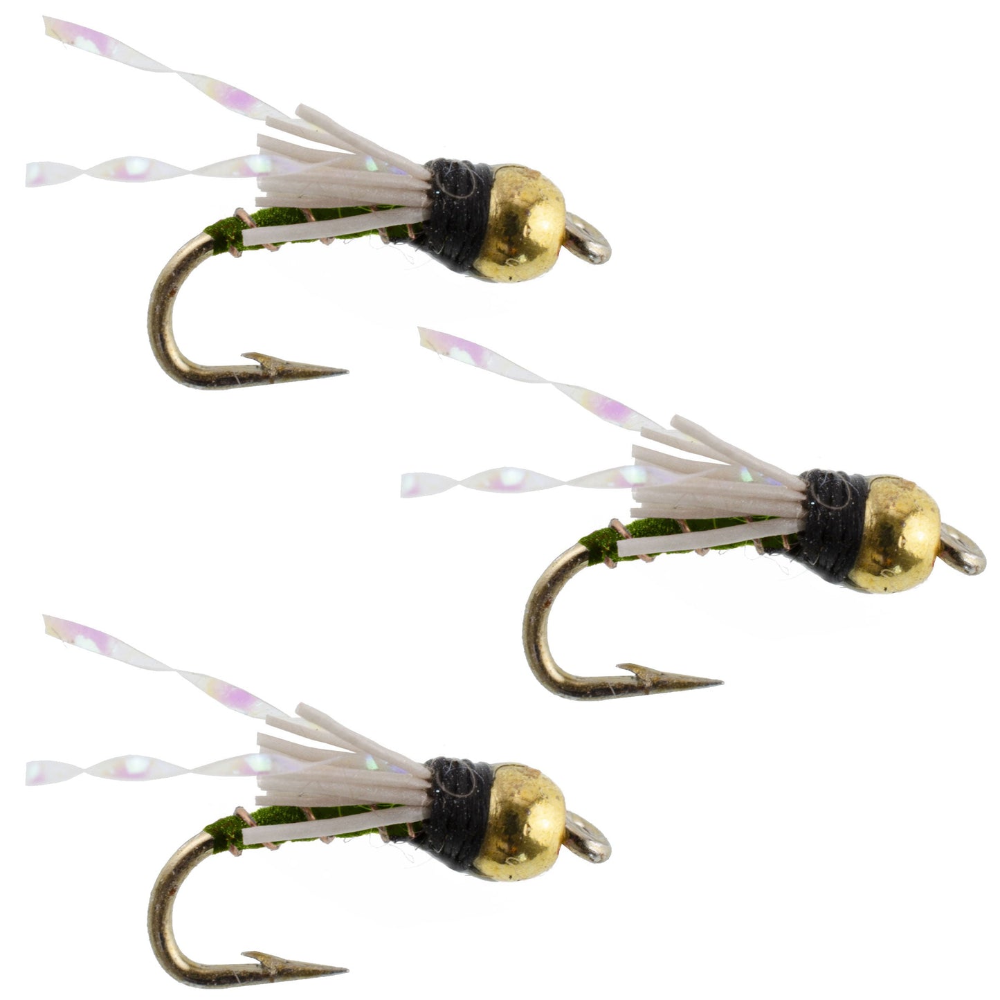 3 Pack Beadhead Olive 3 Dollar Dip Serendipity Nymph - Size 18