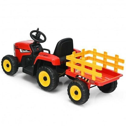 3-Gear-Shift Ground Loader Tractor for Kids 3+ Years Old - Red