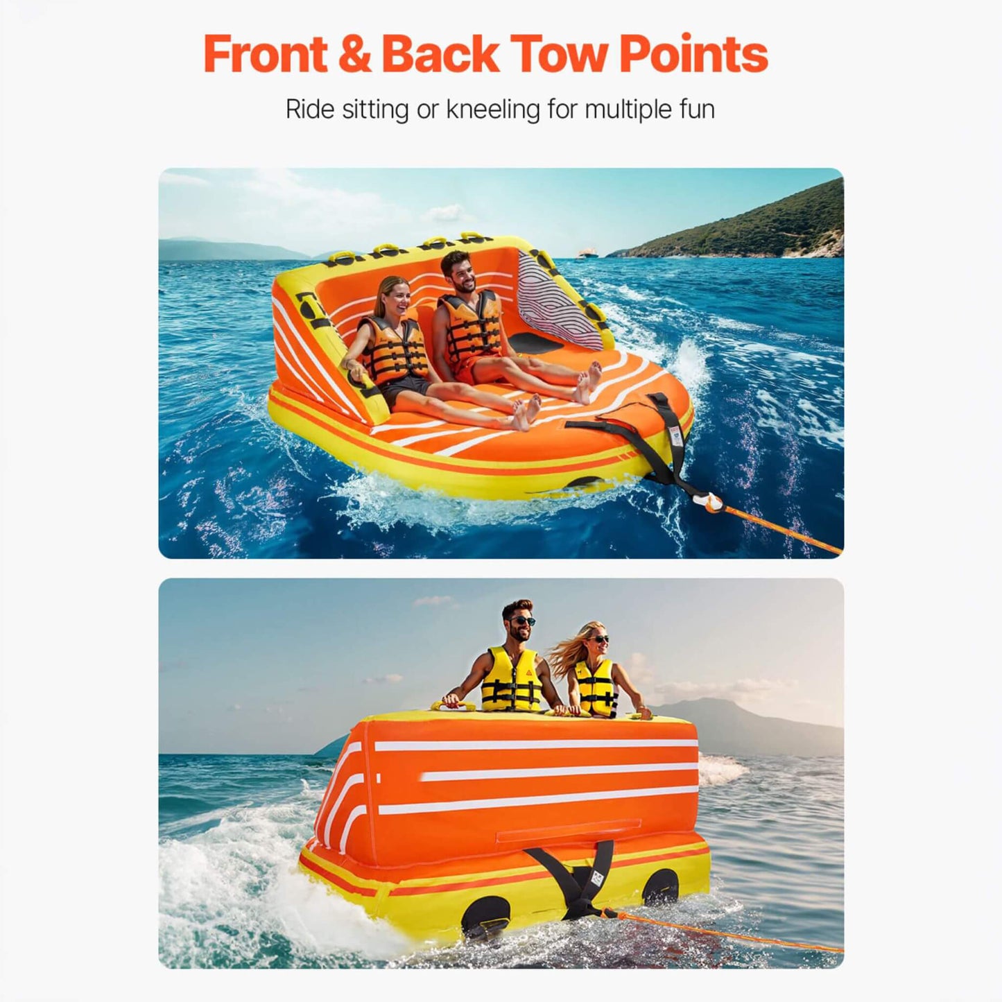 3-Person Inflatable Towable Boat Tube For Water Sports (SAK48091)