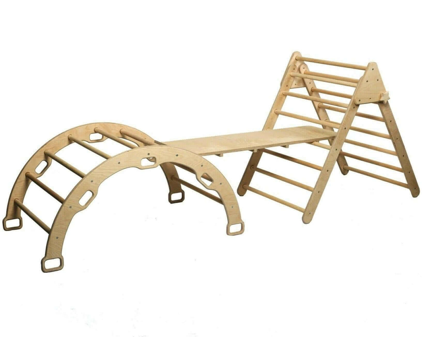 Montessori Climbing Set / Pikler Triangle, Climbing Arch & Ramp / 3 Pieces Set