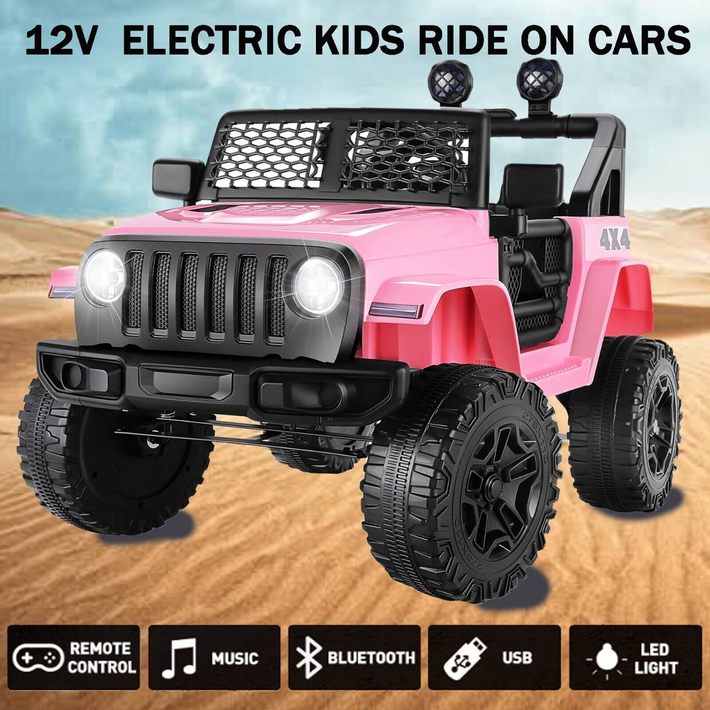 Electric Kids Ride On Car with Remote Control, 3 Speeds, 2 Seats, and MP3 Player