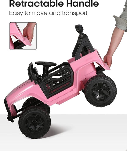 12V Kids Ride On Truck with Remote Control, LED Lights, and Music - Spring Suspension for a Smooth Ride