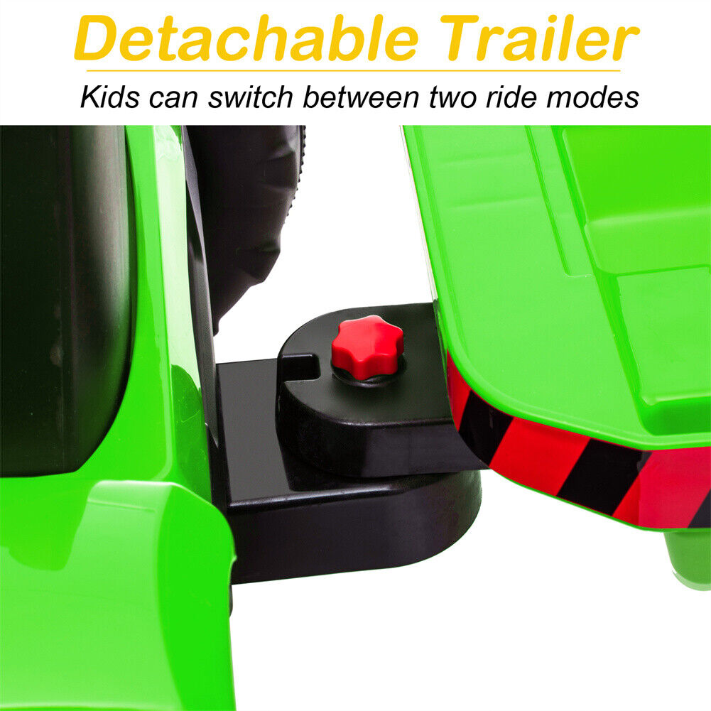 3-Speed Electric Ride On Tractor Car Toy with Trailer for Kids - Remote Controlled