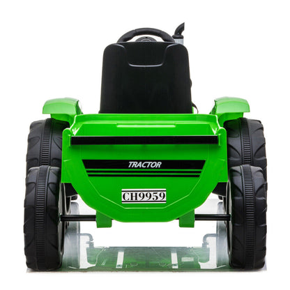 3-Speed Electric Ride On Tractor Car Toy with Trailer for Kids - Remote Controlled