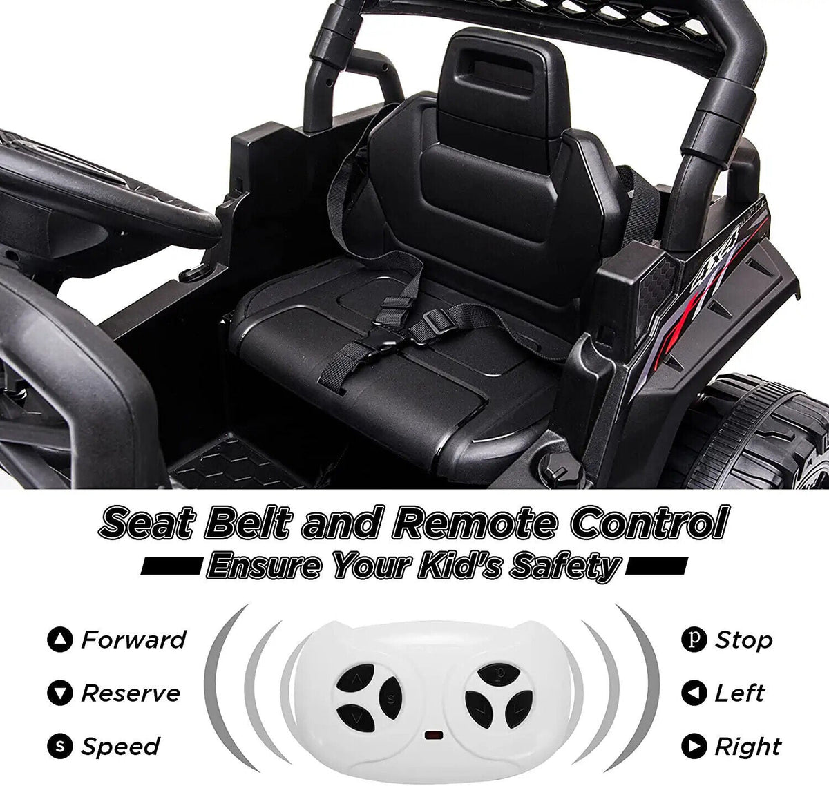 3-Speed Kids Ride On Car Truck with Remote Control and Music Player