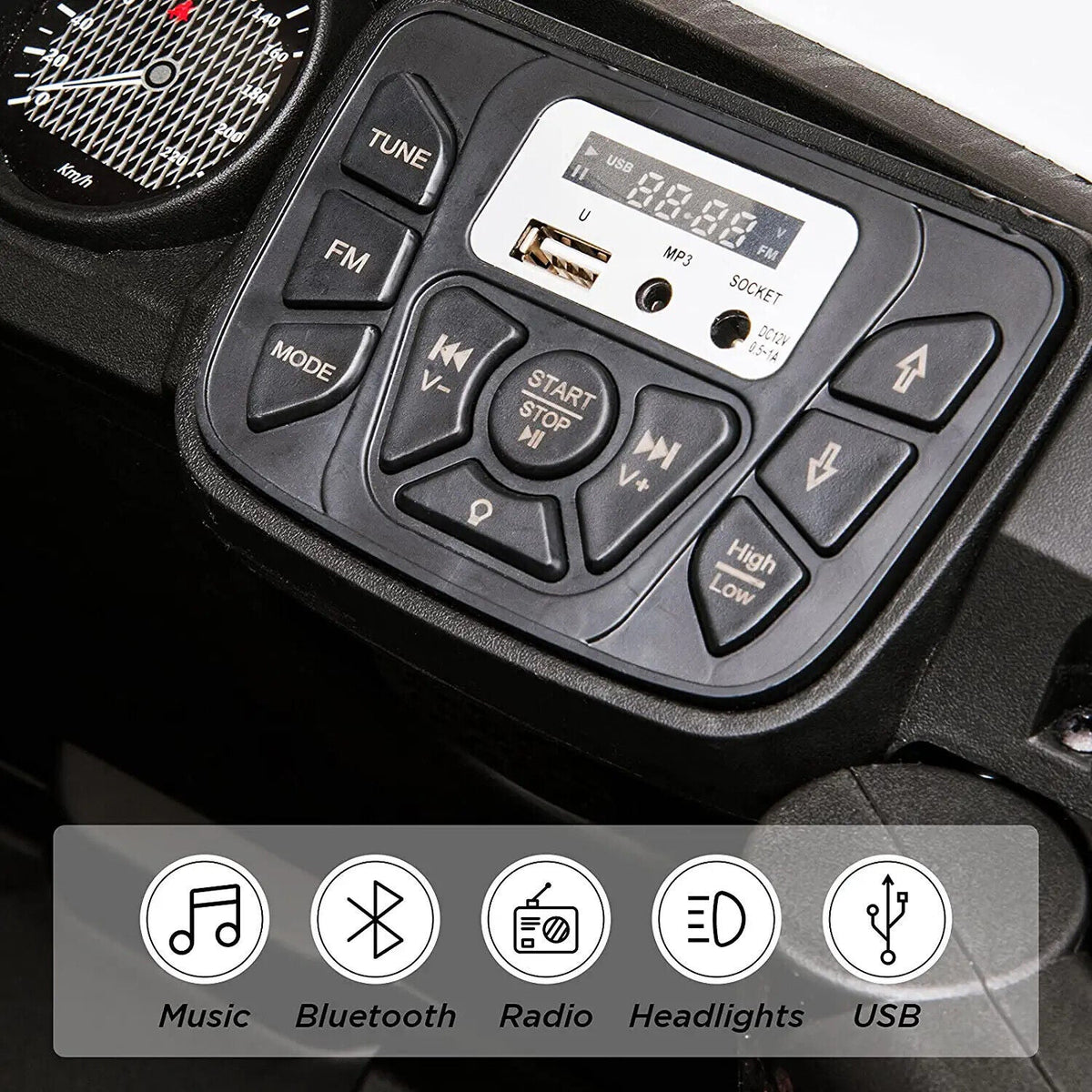 3-Speed Kids Ride On Car Truck with Remote Control and Music Player
