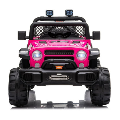 3-Speed Rechargeable Electric Car with Adjustable Seat Belt in Rose Red