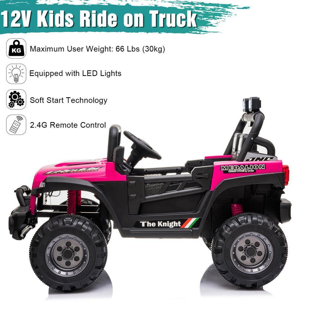3-Speed Rechargeable Electric Car with Adjustable Seat Belt in Rose Red