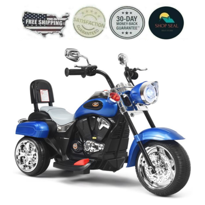 3-Wheel Electric Motorcycle Tricycle for Kids with Rechargeable Battery