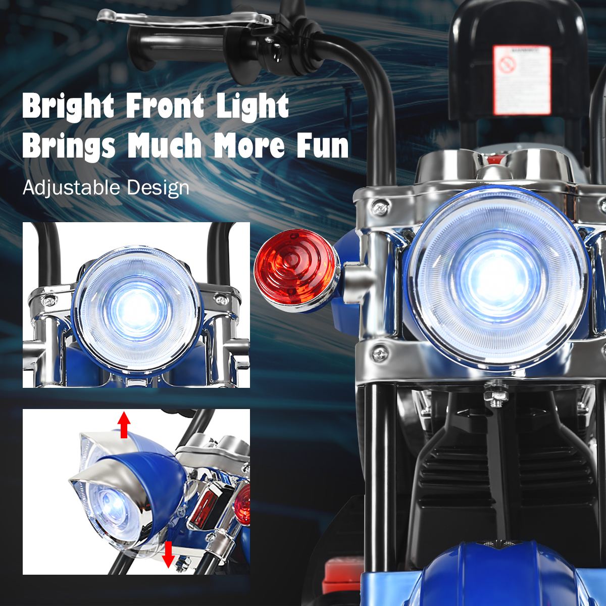 3-Wheel Electric Motorcycle Tricycle for Kids with Rechargeable Battery