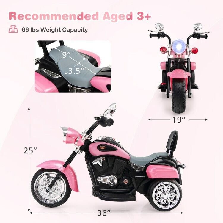 3-Wheel Kids Motorcycle Toy with Lights and Music - Perfect for Training Toddlers