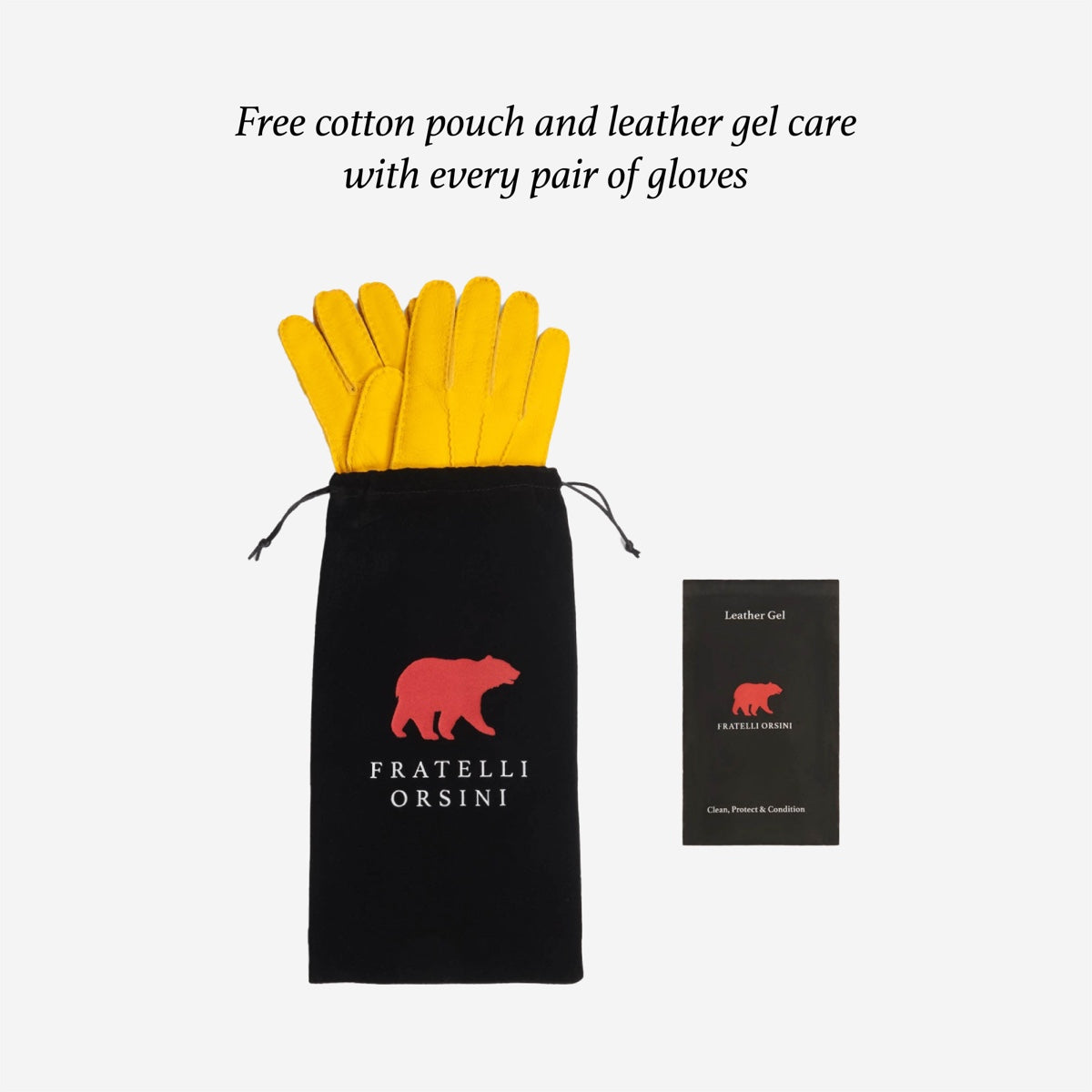CX3350 (black) - Men’s Italian leather cadet-size wool-lined gloves