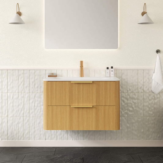Nuvia Luxury 30/36-Inch Sintered Stone Floating Bathroom Vanity With Sink (SAK70429)