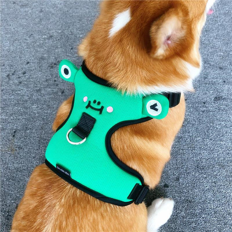 Dog''s chest and back with traction rope, dog''s back with lovely vest type walking dog explosion-proof small dog collar