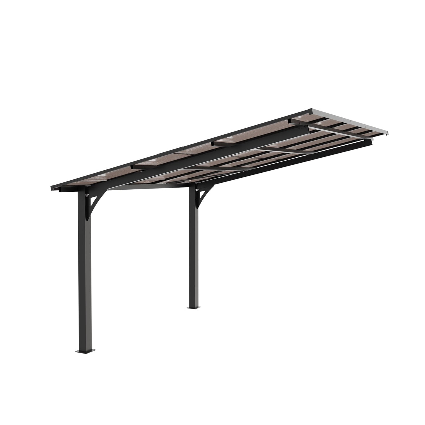 10x10FT PC Roof Carport with Galvanized Steel Frame and Sloped Roof