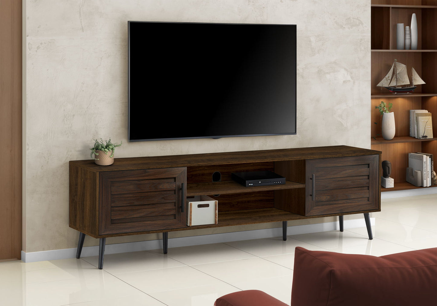 72-Inch Transitional TV Stand Console with Storage