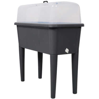 Raised Garden Bed with Ventilated Transparent Greenhouse Lid
