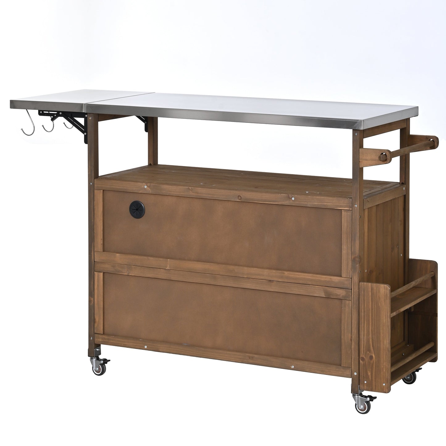 54.33' Farmhouse Rolling Outdoor Kitchen Cart