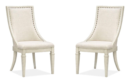 Newport - Dining Arm Chair With Upholstered Seat & Back (Set of 2) - Alabaster