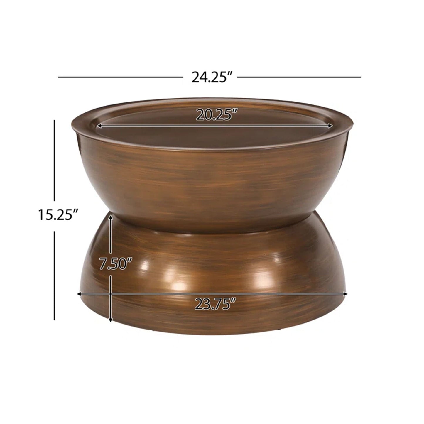 Sparling Modern Iron Hourglass Coffee Table