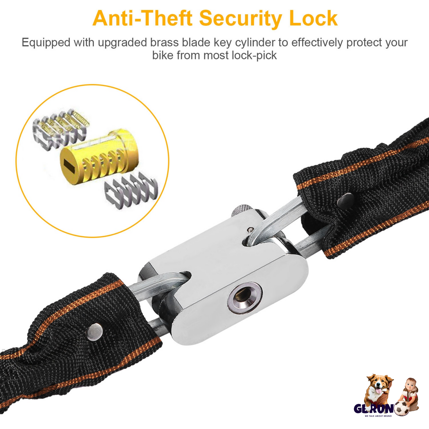 1.8M Bike Chain Lock w/ 3 Keys Heavy Duty Security Lock Bicycle Motorcycle Motor Bike Chain Lock