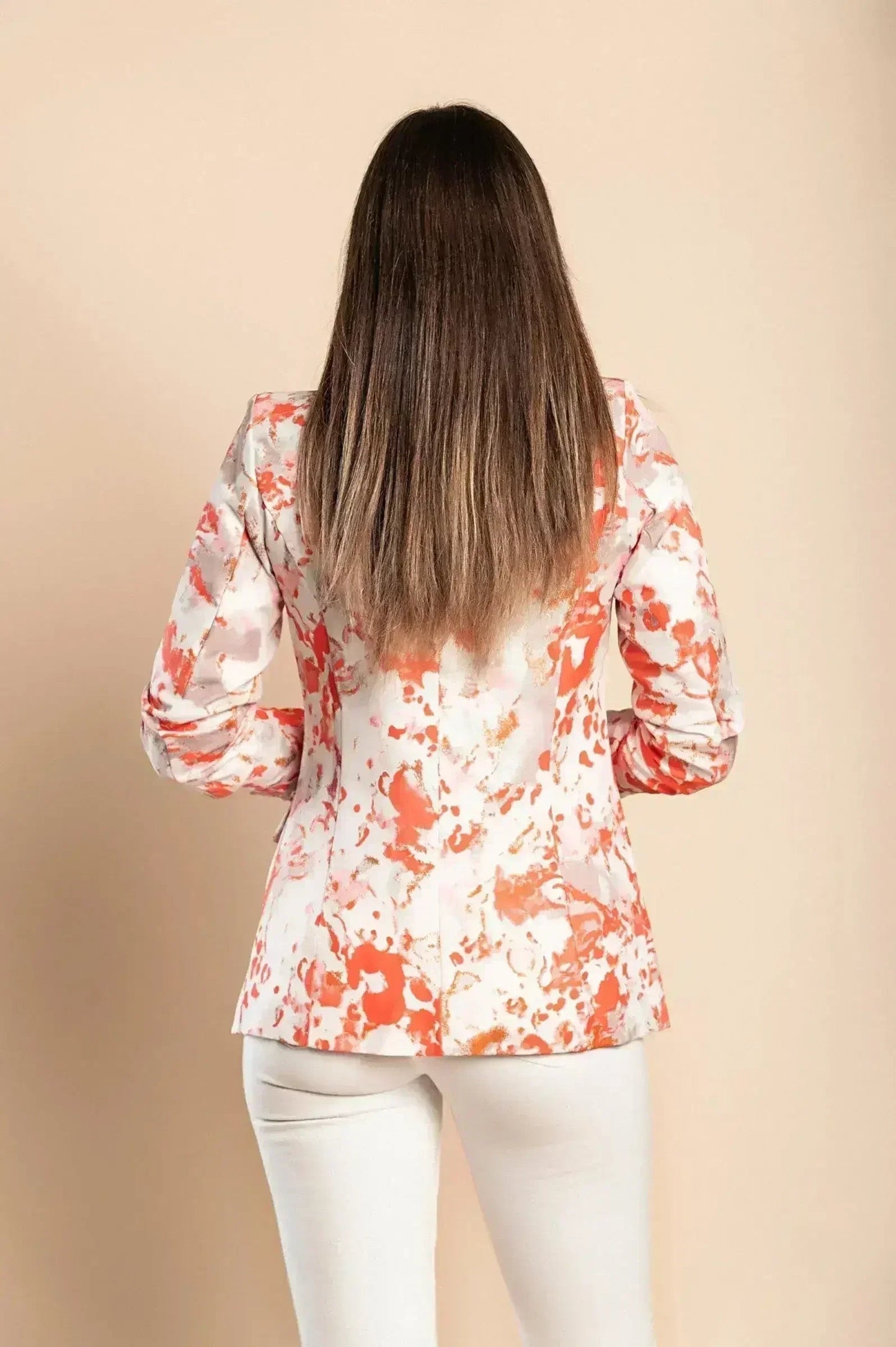 Rose Pink Long Blazer with 3/4 Sleeves | Italian Made
