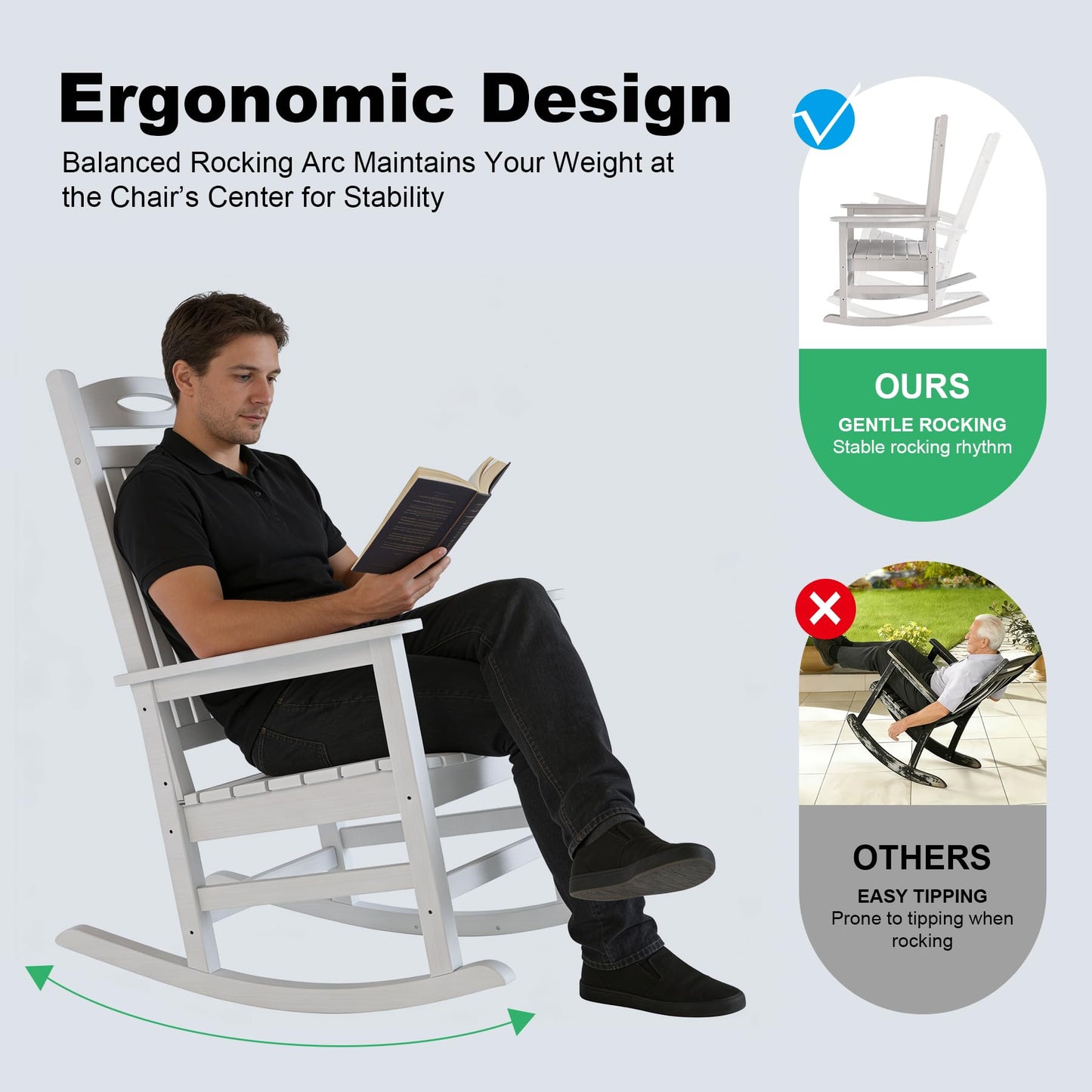 Outdoor Rocking Chair Set of 2