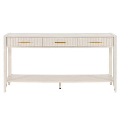 U Style 60" Painted Console Table with 3 Drawers